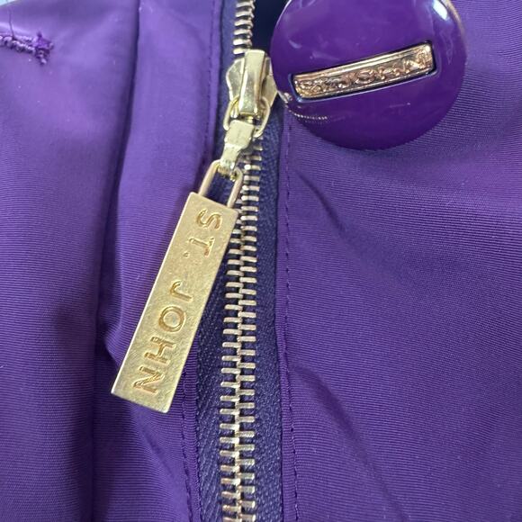 ST. JOHN Women Windbreaker Jacket Full Zip Purple Old Money Gorpcore Size 6 - Picture 6 of 10